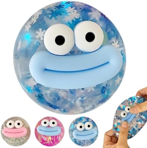 Ugly cute squishy stress ball glitter C peach squeeze fidget toy