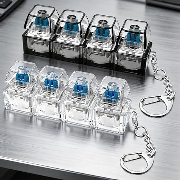 General straight row keyboard fidget clicker clear black 2-pack