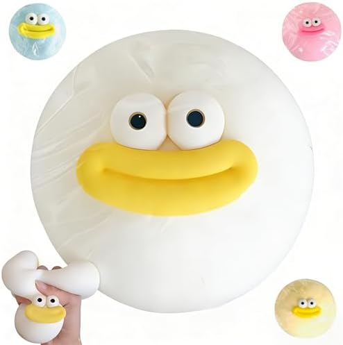 Ugly cute squishy stress ball white peach squeeze fidget toy