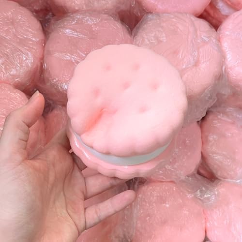 Pink sandwich cookie squishy 3.5 inch slow rising 3-layer stackable food squishy