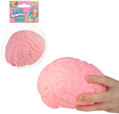 Jumbo pink brain squishy giant slow rising stress relief squeeze toy
