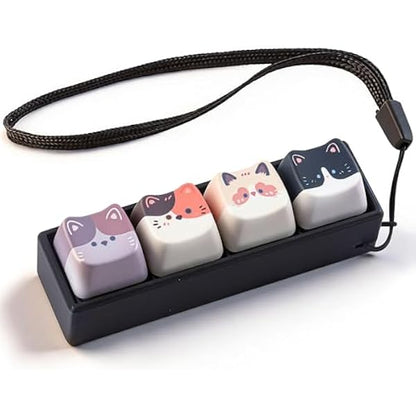 Cat keyboard fidget clicker keychain black PBT mechanical stress toy