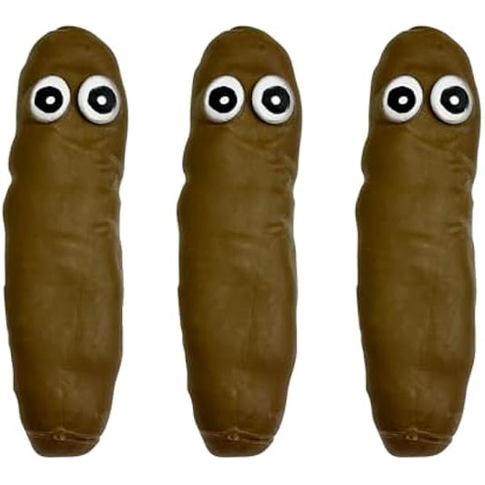 Stretchy Poop Squishy 3-Pack funny novelty gag toy with googly eyes