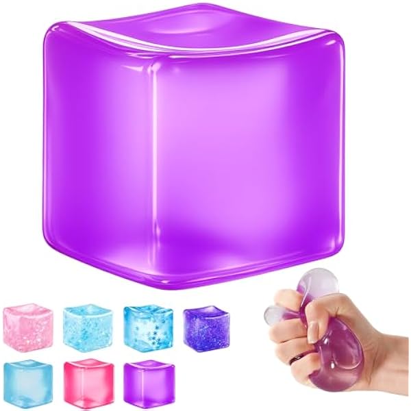 Ice cube squishy purple slow rise squeeze toy