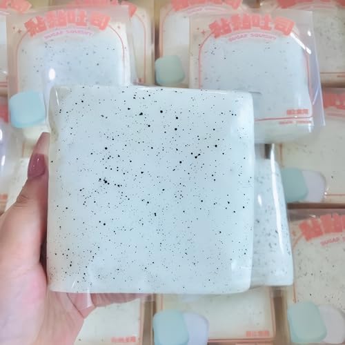 White sticky toast squishy 2-pack slow rising soft bread squeeze toy