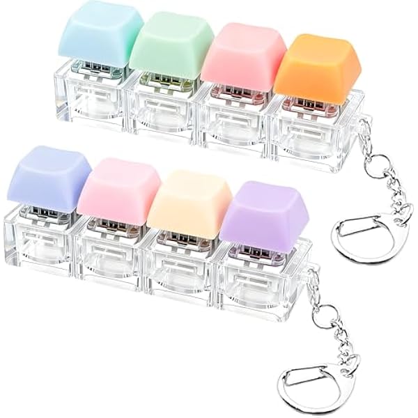 Mini keyboard fidget clicker purple blue pink orange stress toy