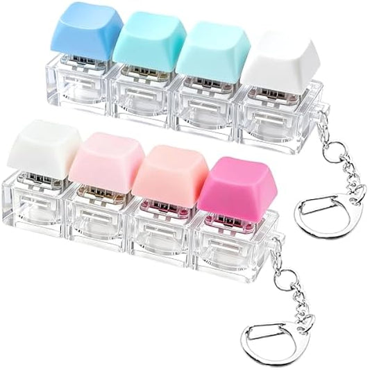 Mini keyboard fidget clicker 2-pack blue pink straight row stress toy