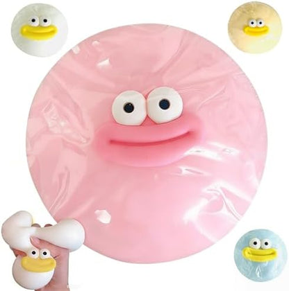 Ugly cute squishy stress ball pink peach big eyes sausage lips