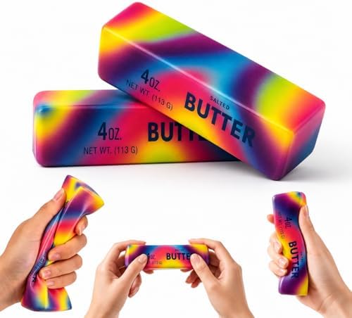 Rainbow butter squishy set of 2 soft slow rising stress relief fidget toys