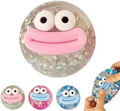 Ugly cute squishy stress ball glitter A peach squeeze fidget toy