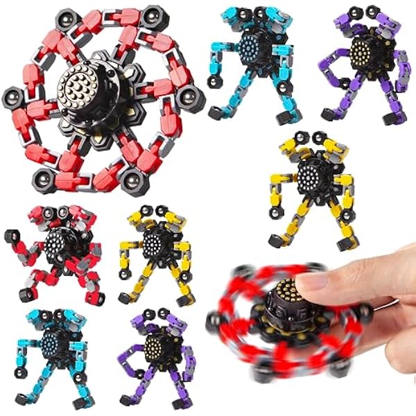 Transformable fidget spinner 8-pack bulk fingertip gyro