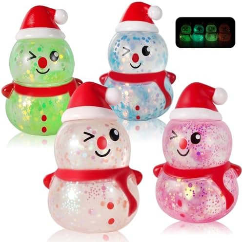 Snowman squishy 4-pack funny gag prank squeeze toy