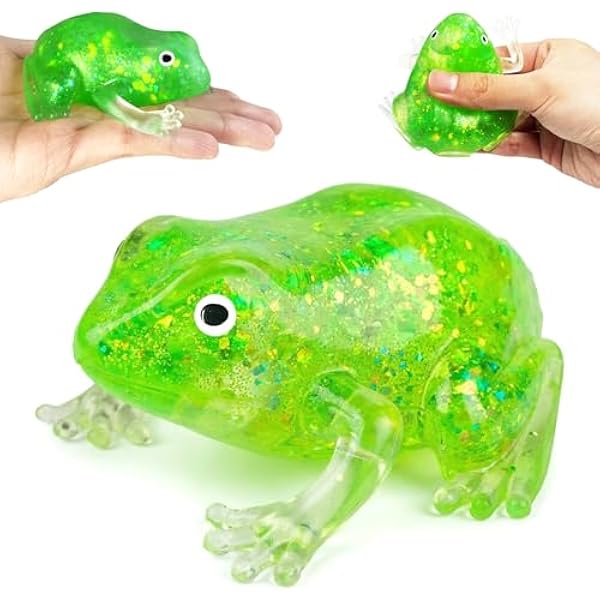 Glitter frog squishy sugar ball sensory fidget toy