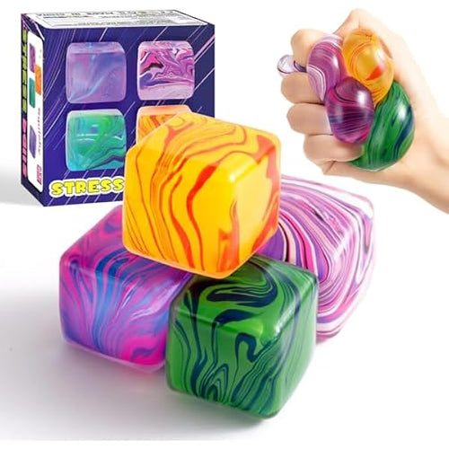 Squishy fidget stress cube 4-pack slow rising sensory squeeze toy