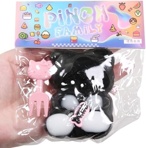 Mini cat squishy 1 piece black kawaii sticky squeeze toy