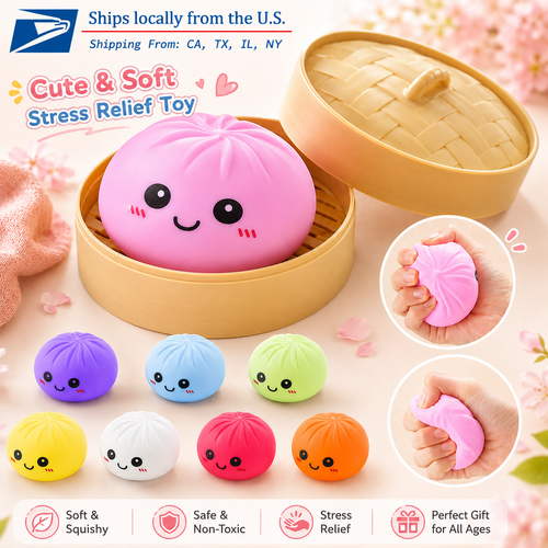 Dumpling Squishy Mystery Box – Kawaii Bao Bun Fidget