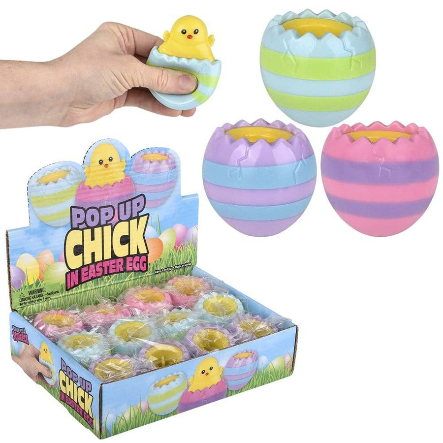 Squeezy pop up hatching chick Easter sensory fidget toy
