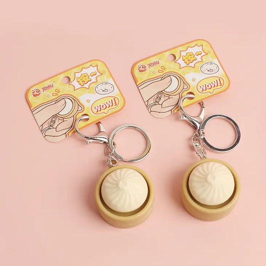 Mini dumpling press button keychain fidget toy