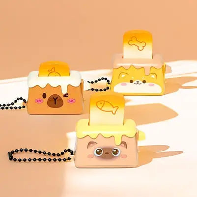 Pop-up toaster clicker keychain fidget toy